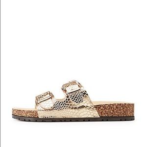 NWT Charlotte Russe Bamboo Slide Sandals
